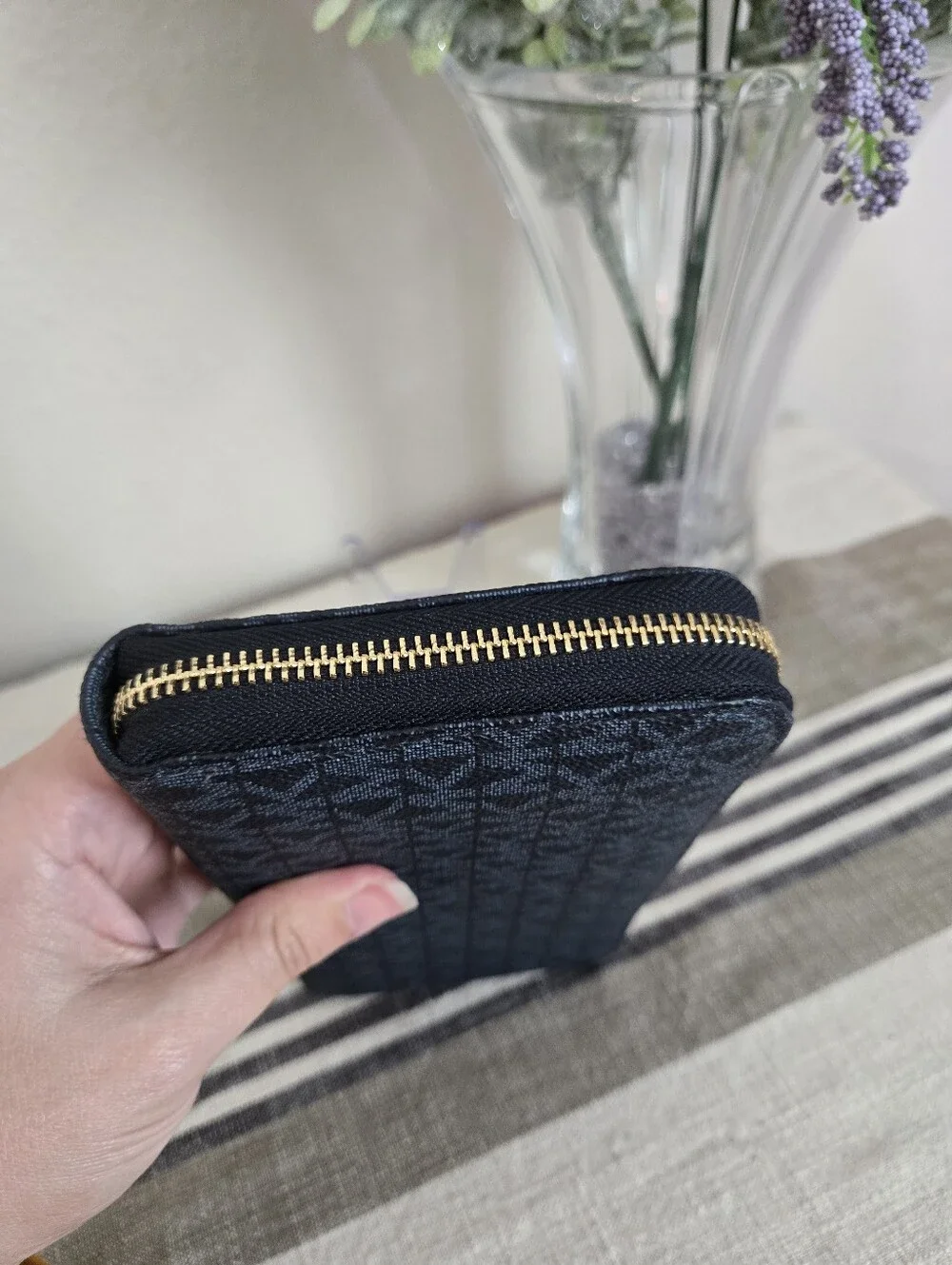 Michael Kors Large Navy Signature Zip-Around Wallet
